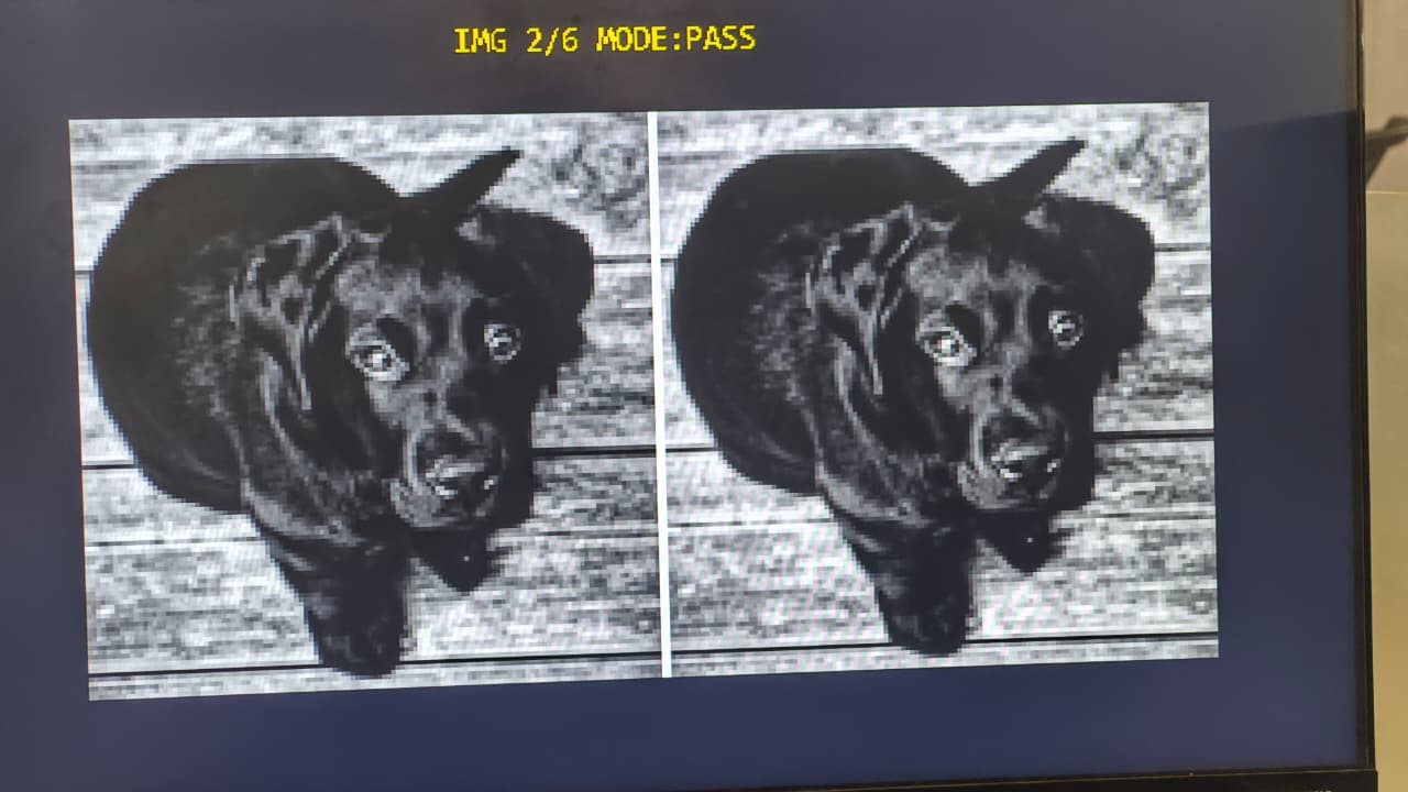 Pass-through mode: both halves identical
